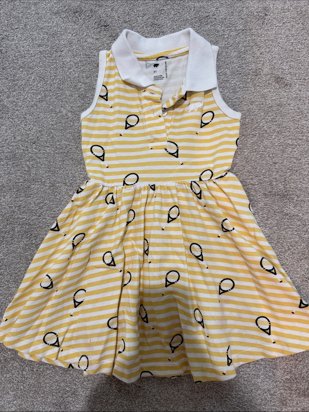 Monica + Andy Girls Polo Dress with Tennis Print